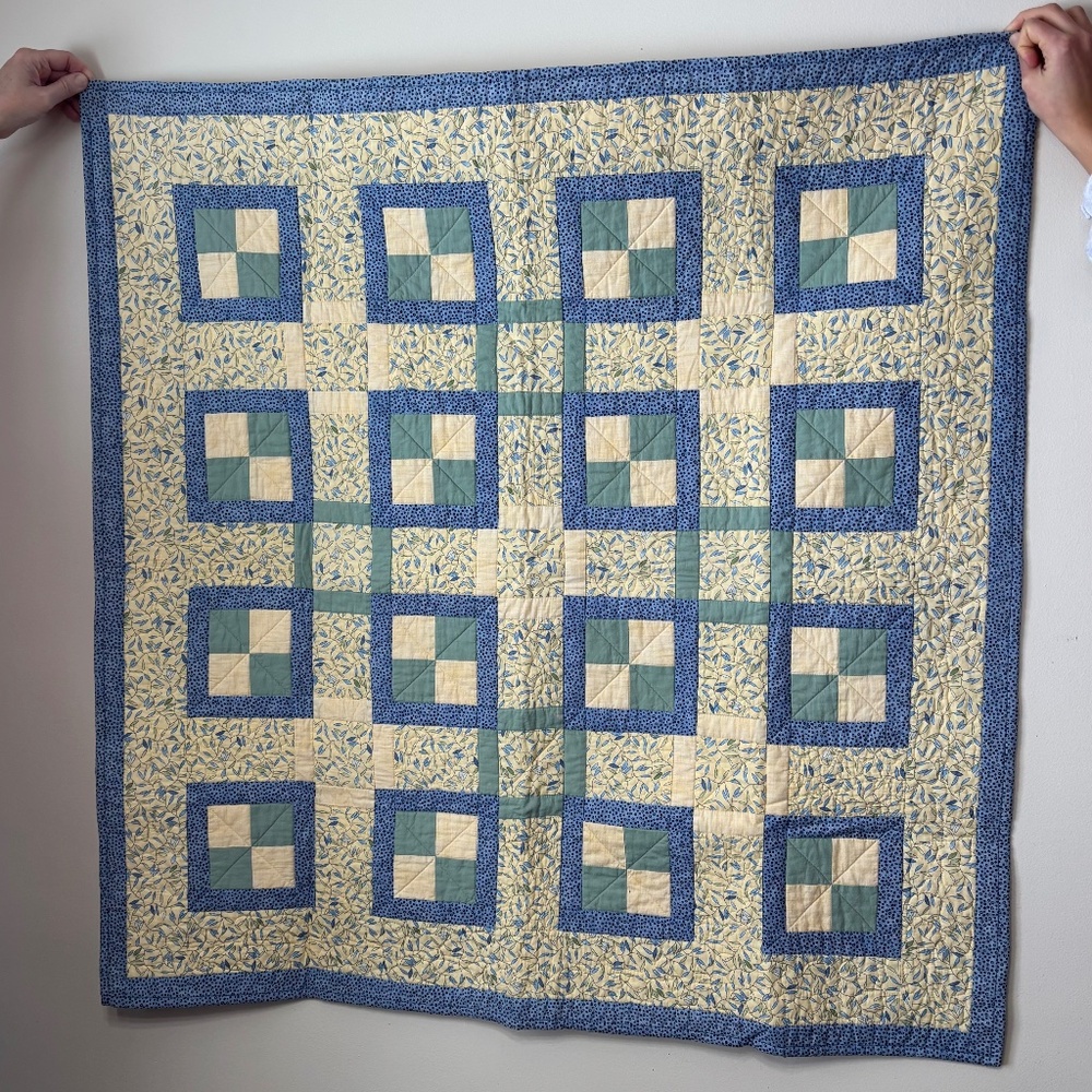 Vintage Machine Quilted "Tiled Treasure" Quilt